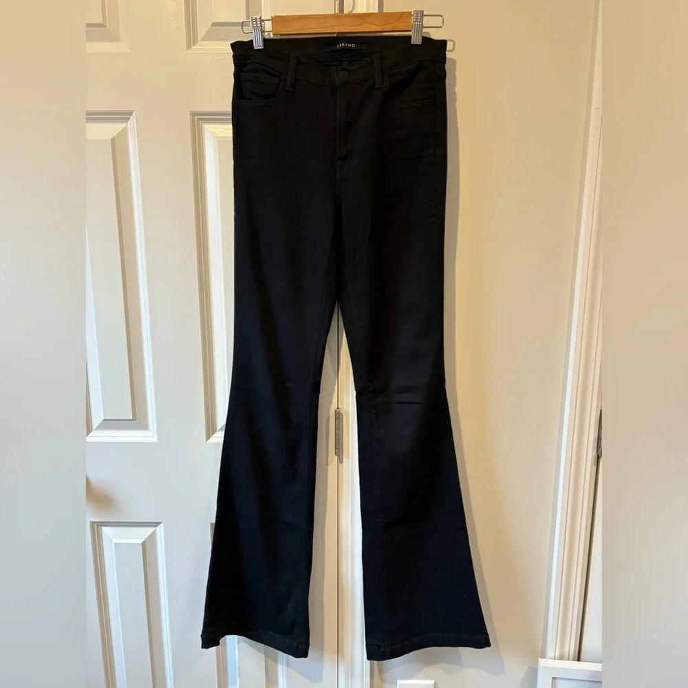 J Brand Maria High Rise Flare Jeans in Jet Black inseam 34 - Picture 4 of 14